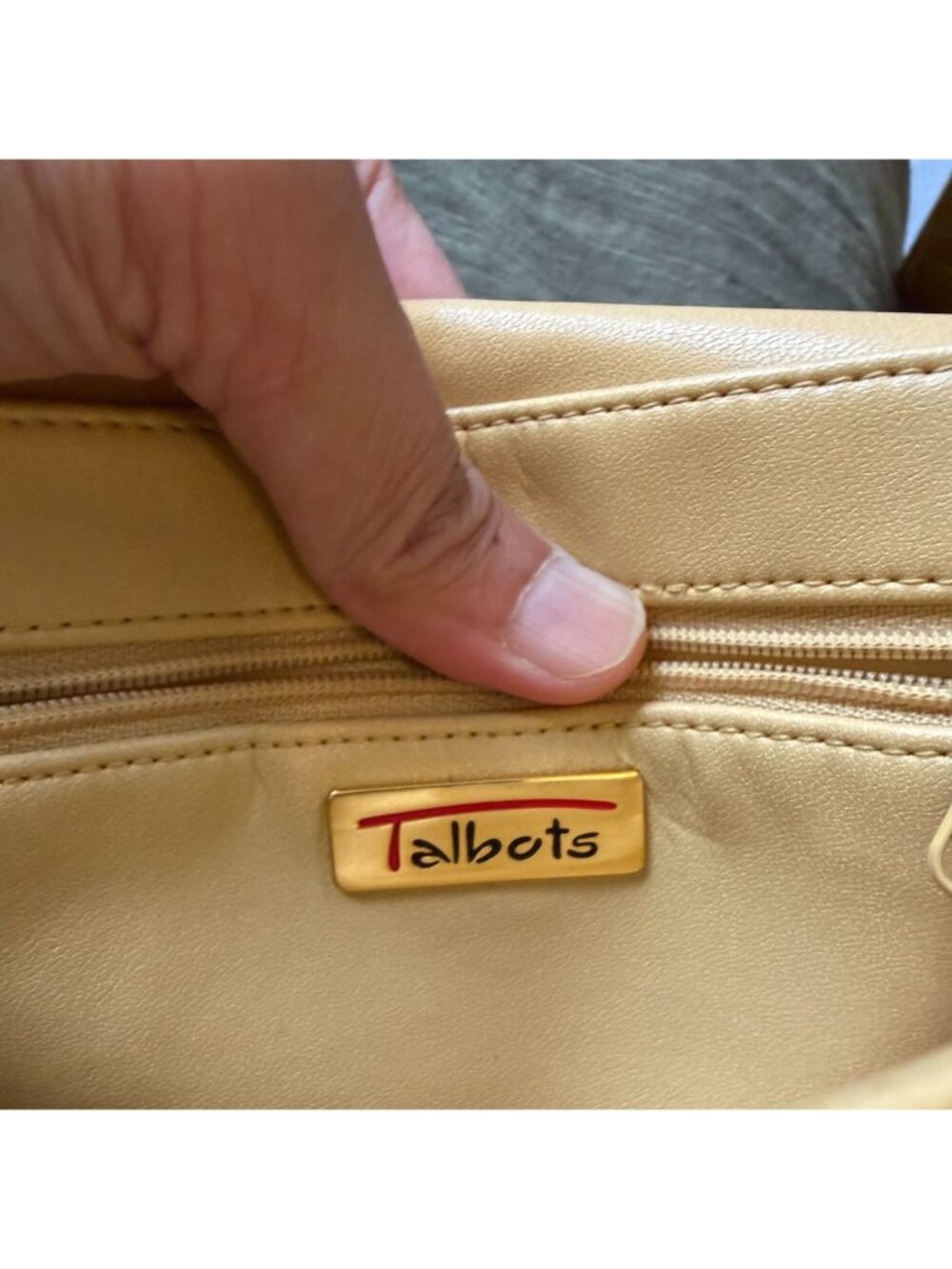 Talbots Tan Croc Embossed Leather Crossbody Shoulder Bag - Picture 6 of 8
